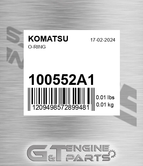 100552A1 KOMATSU O-ring