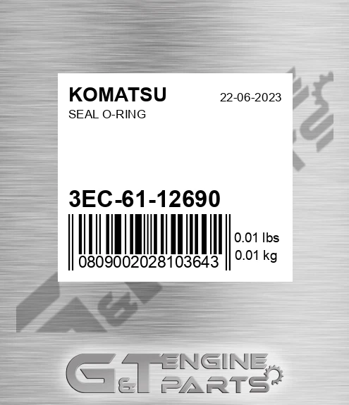3EC-61-12690 Seal O-ring for KOMATSU