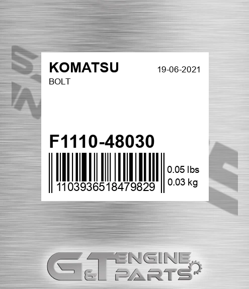 F1110-48030 Bolt for KOMATSU