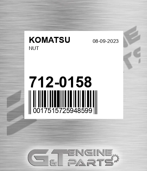 712-0158 Nut for KOMATSU