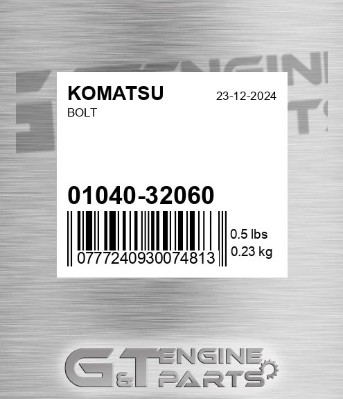 01040-32060 Bolt for KOMATSU