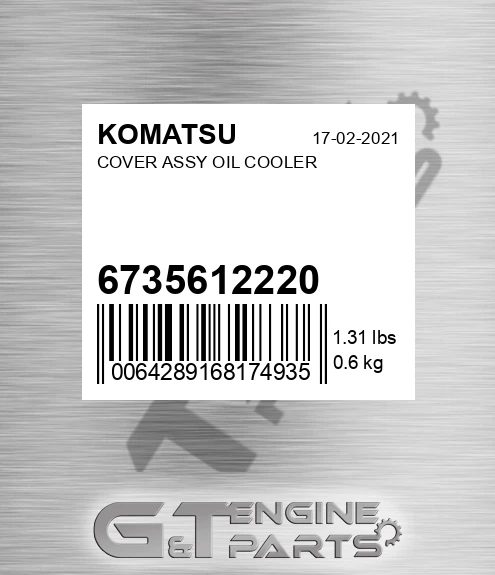 6735-61-2220 Cover Assy Oil Cooler for KOMATSU