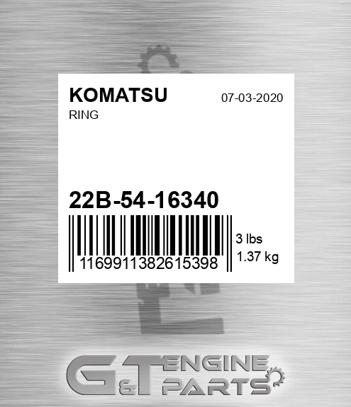22B-54-16340 Ring for KOMATSU