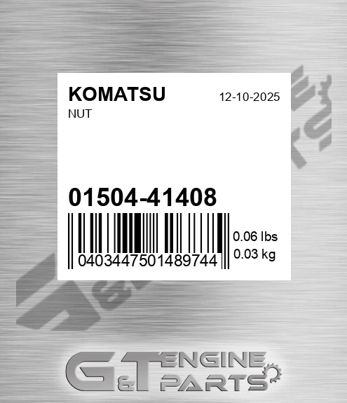 01504-41408 Nut for KOMATSU