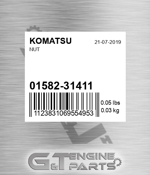 01582-31411 Nut for KOMATSU