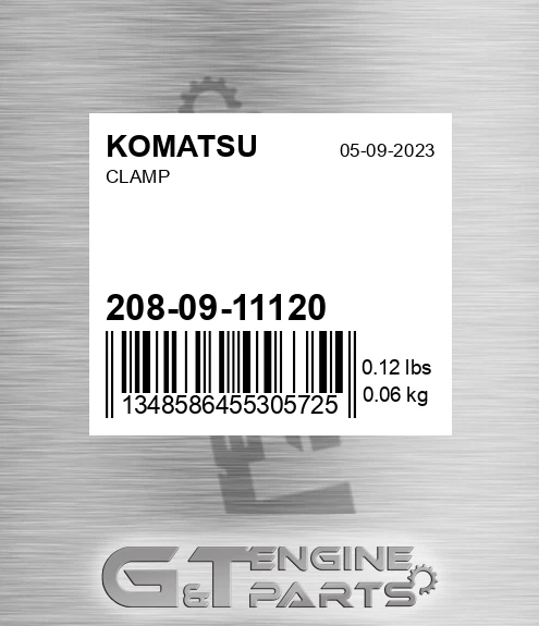 208-09-11120 Clamp for KOMATSU