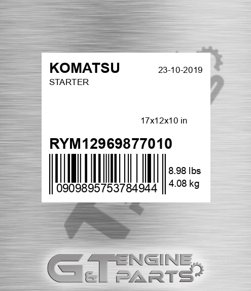 RYM12969877010 Starter for KOMATSU