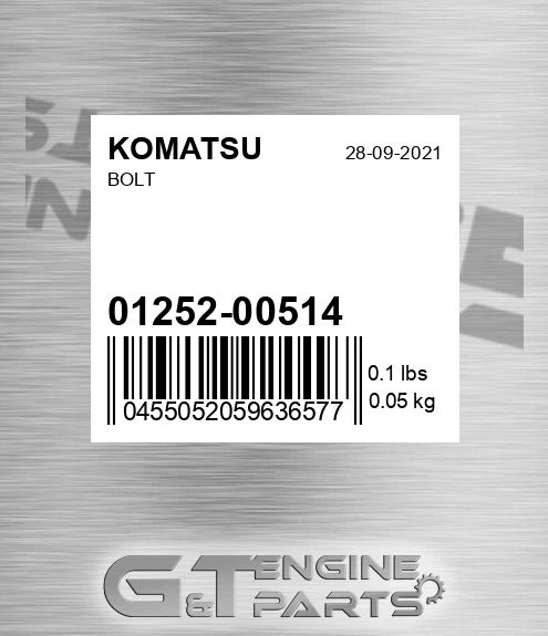 01252-00514 Bolt for KOMATSU