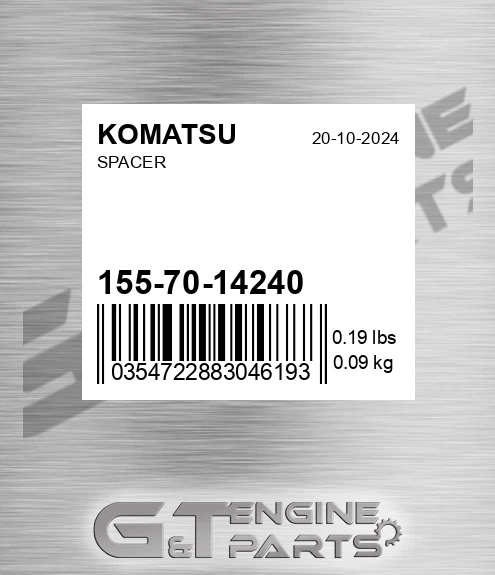 155-70-14240 Spacer for KOMATSU