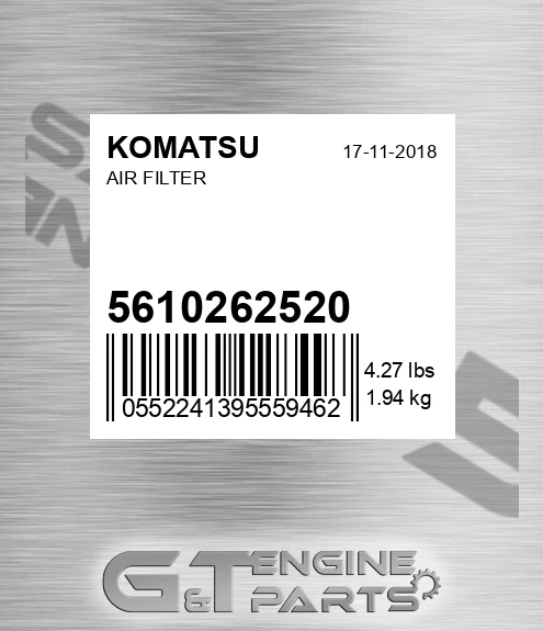 561-02-62520 Air Filter for KOMATSU