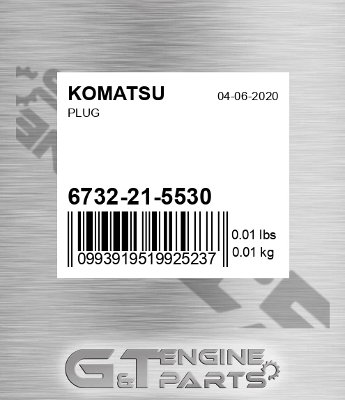 6732-21-5530 Plug for KOMATSU