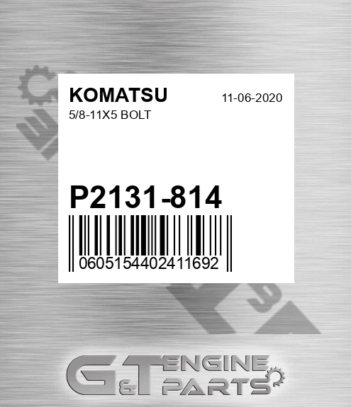 P2131-814 5/8-11x5 Bolt