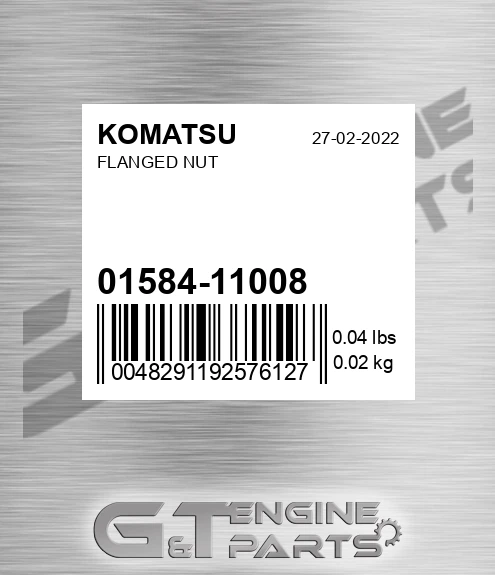 01584-11008 Flanged Nut for KOMATSU