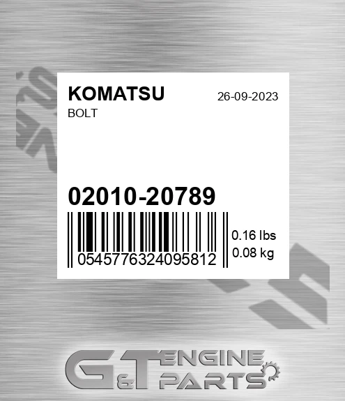 02010-20789 Bolt for KOMATSU