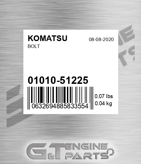 01010-51225 Bolt for KOMATSU