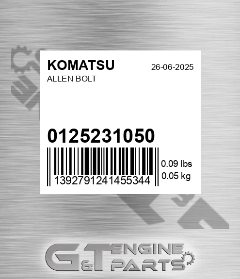 01252-31050 Allen Bolt for KOMATSU