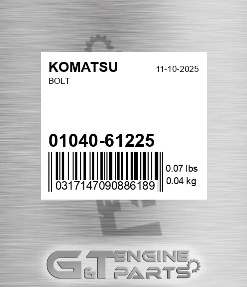 01040-61225 Bolt for KOMATSU