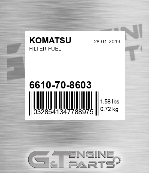 6610-70-8603 Filter Fuel for KOMATSU