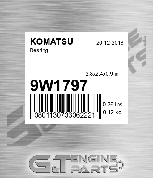 9W1797 Bearing for KOMATSU