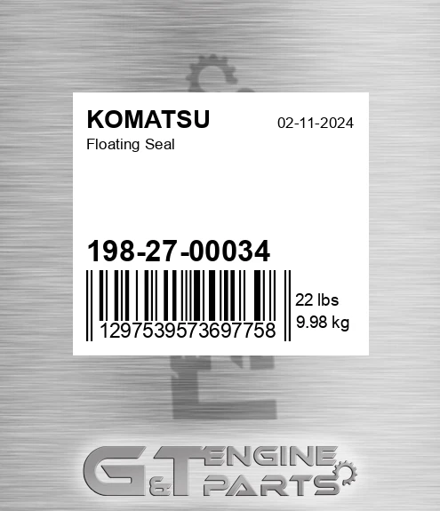 198-27-00034 Floating Seal for KOMATSU