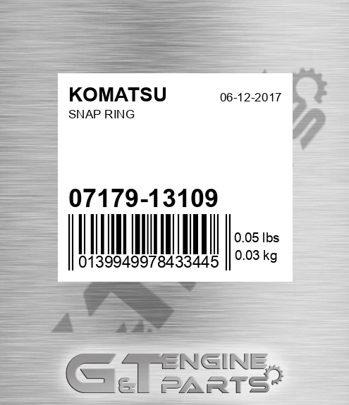 07179-13109 Snap Ring for KOMATSU