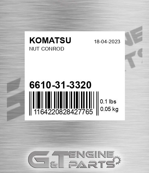 6610-31-3320 Nut Conrod for KOMATSU