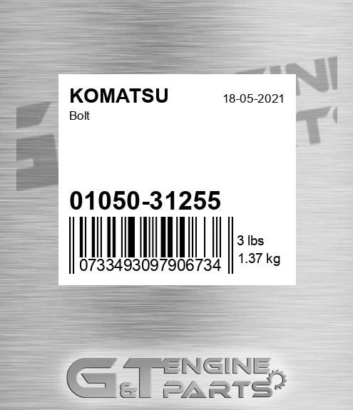 01050-31255 Bolt for KOMATSU