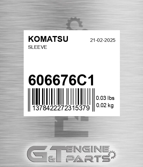 606676C1 Sleeve for KOMATSU