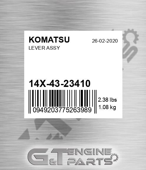 14X-43-23410 Lever Assy for KOMATSU