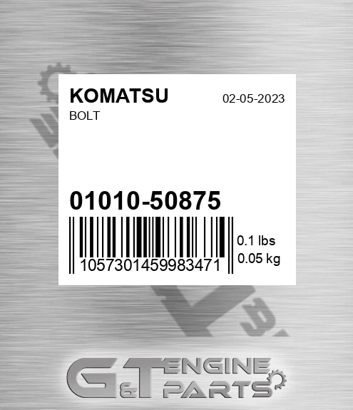 01010-50875 Bolt for KOMATSU