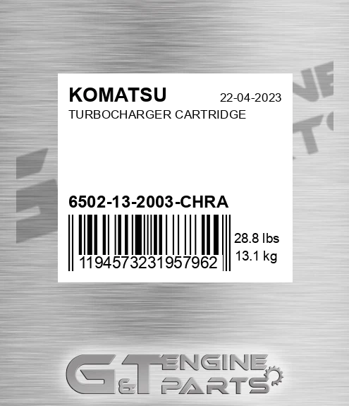 6502-13-2003-CHRA Turbocharger Cartridge for KOMATSU