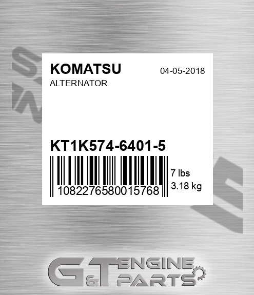 KT1K574-6401-5 Alternator for KOMATSU