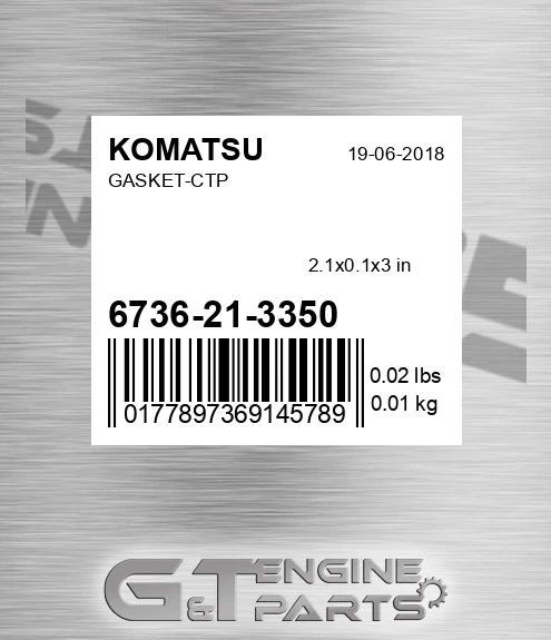 6736-21-3350 Gasket-ctp for KOMATSU