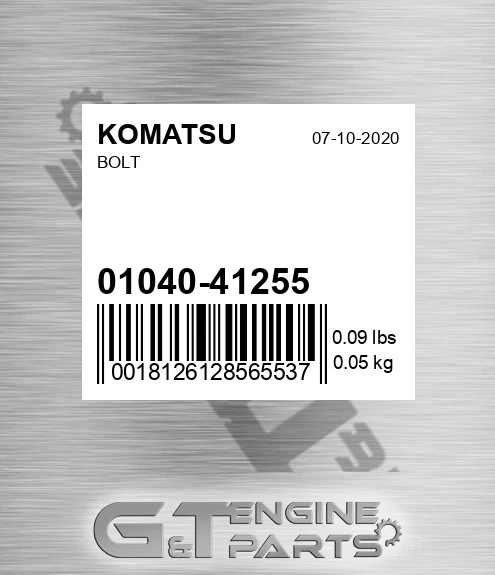 01040-41255 Bolt for KOMATSU