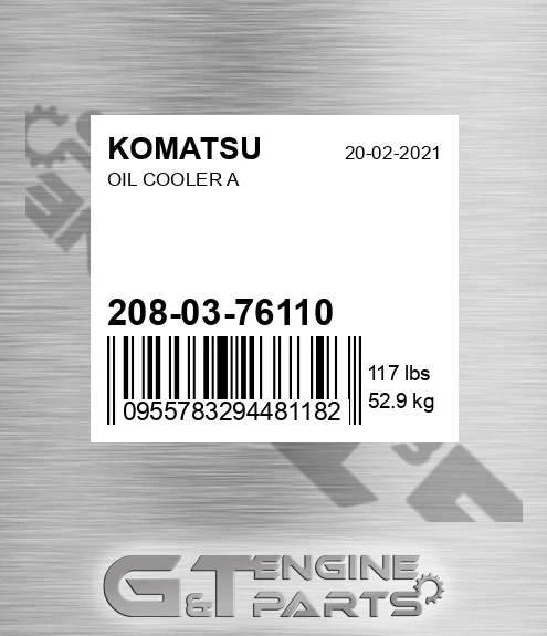 208-03-76110 Oil Cooler A for KOMATSU