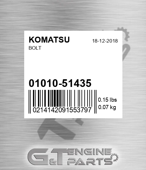 01010-51435 Bolt for KOMATSU
