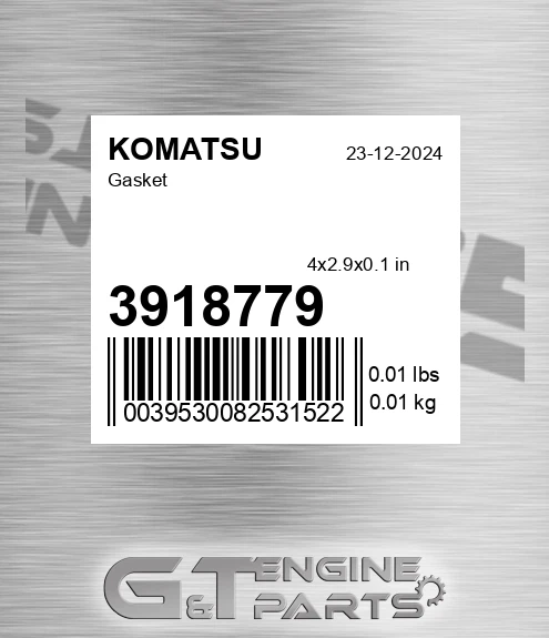 3918779 KOMATSU Gasket