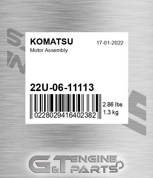 22U-06-11113 Motor Assembly for KOMATSU