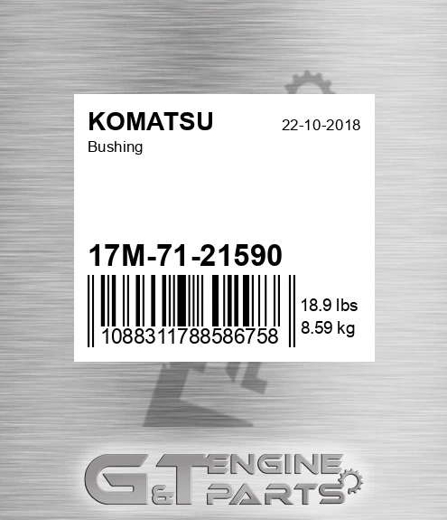 17M-71-21590 Bushing for KOMATSU
