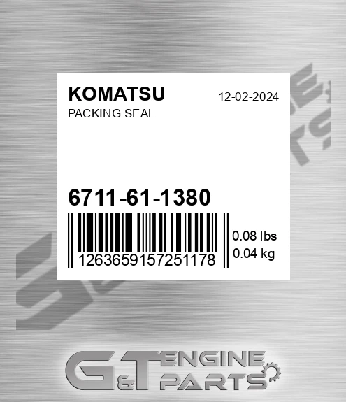 6711-61-1380 Seal Water Pump for KOMATSU