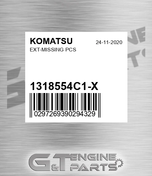 1318554C1-X Ext-missing Pcs for KOMATSU