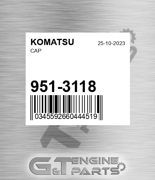 951-3118 Cap for KOMATSU