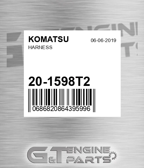 20-1598T2 Harness for KOMATSU