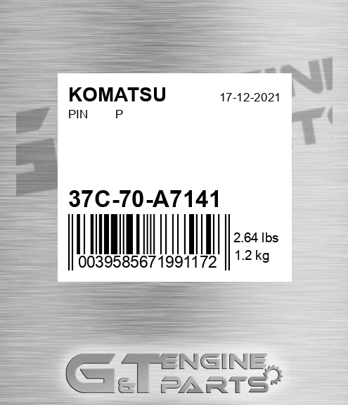 37C-70-A7141 Pin P for KOMATSU