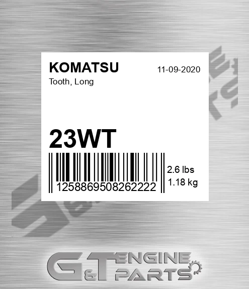 23WT Tooth, Long for KOMATSU