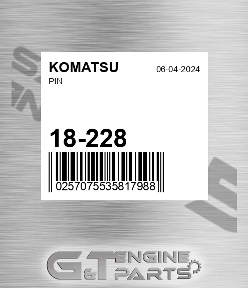 18-228 Pin for KOMATSU