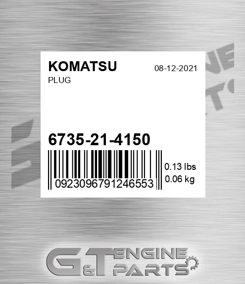6735-21-4150 Plug for KOMATSU