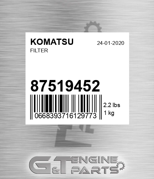 87519452 KOMATSU Filter