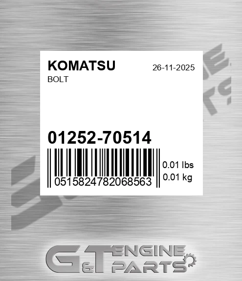01252-70514 Bolt for KOMATSU
