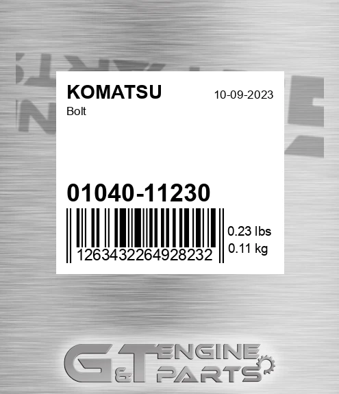 01040-11230 Sprocket Bolt for KOMATSU